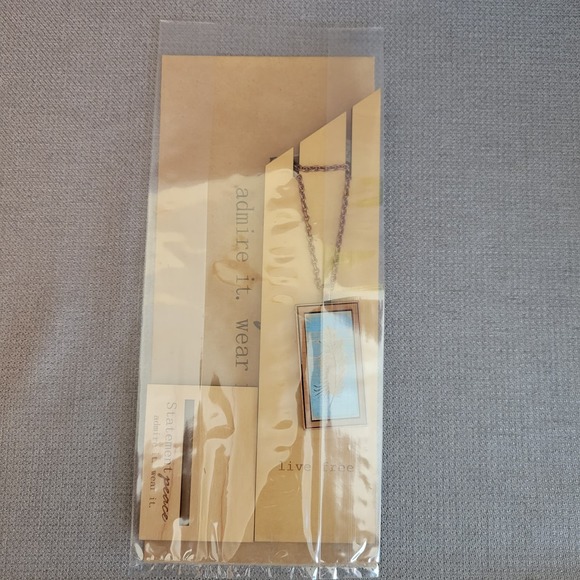 NWT Feather Copper Wood Pendant Necklace Statement Peace Handcrafted USA - Picture 5 of 12